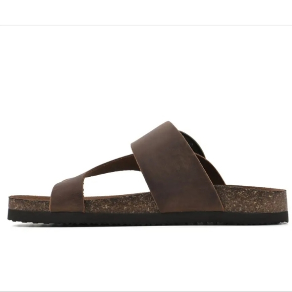 White Mountain Harley Footbed Sandals Brown Leather 6 - Picture 4 of 8